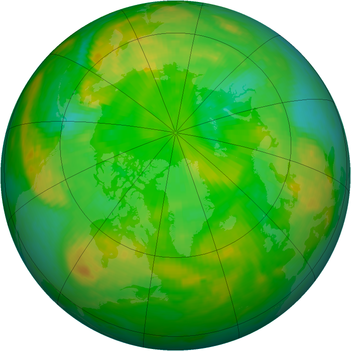 Arctic ozone map for 06 July 1984